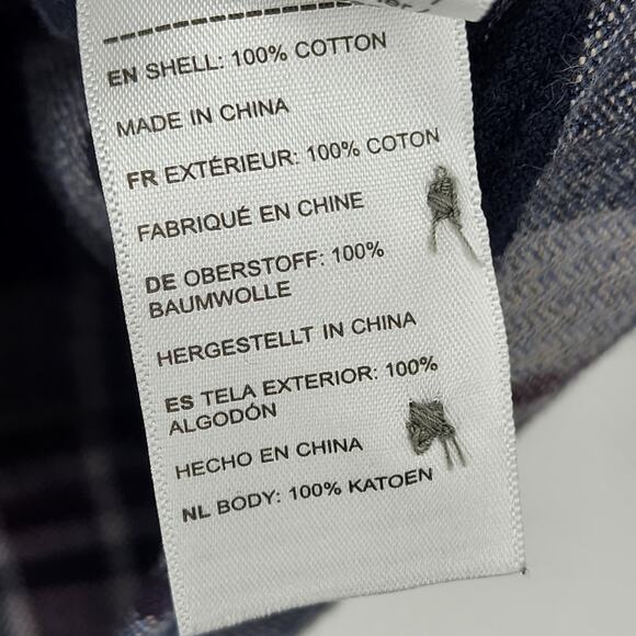 Untuckit McIntyre Flannel Windowpane Plaid Button Up L/S Shirt Men Size Large - Picture 5 of 6